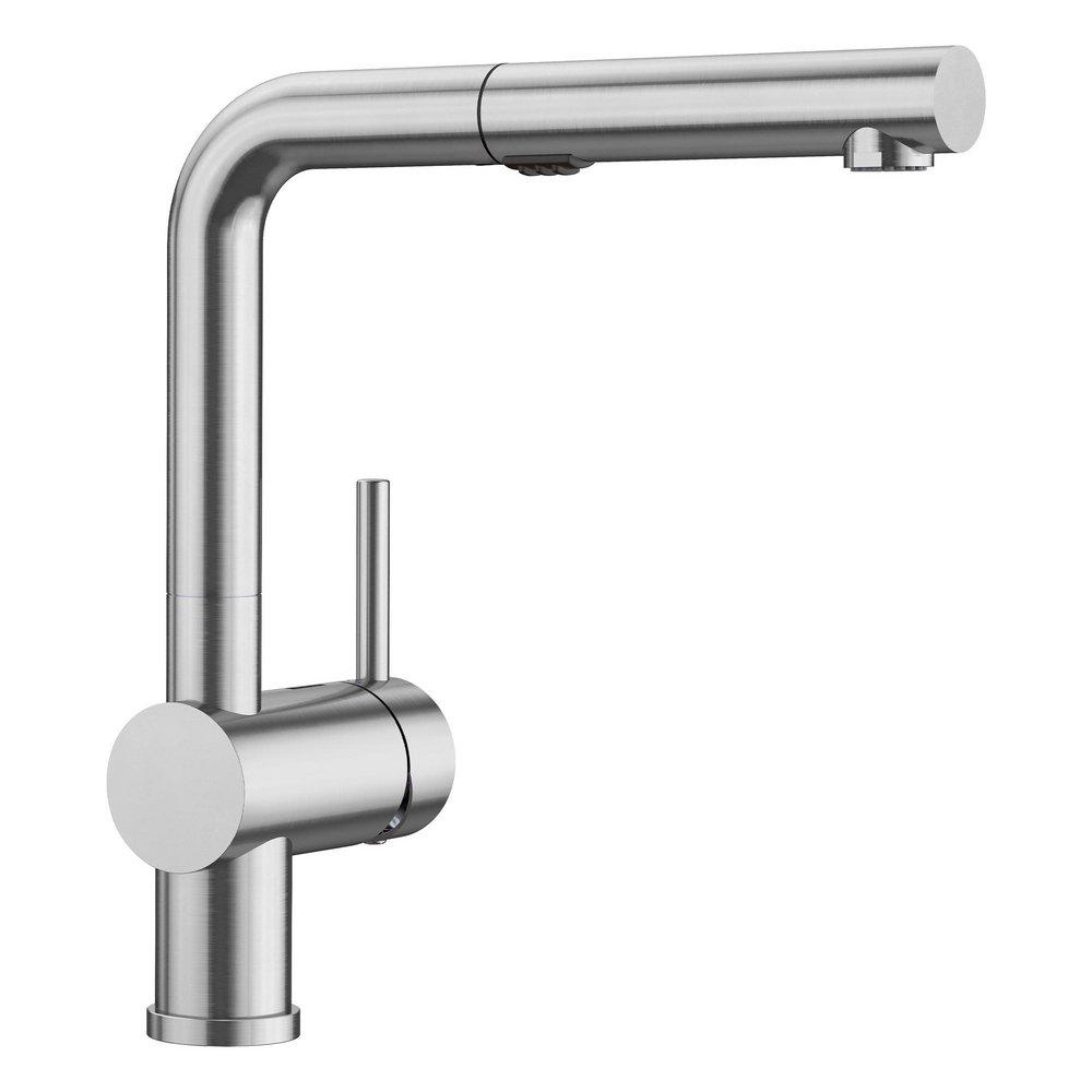 BLANCO Linus Single Handle Pull Out Kitchen Faucet in PVD Steel