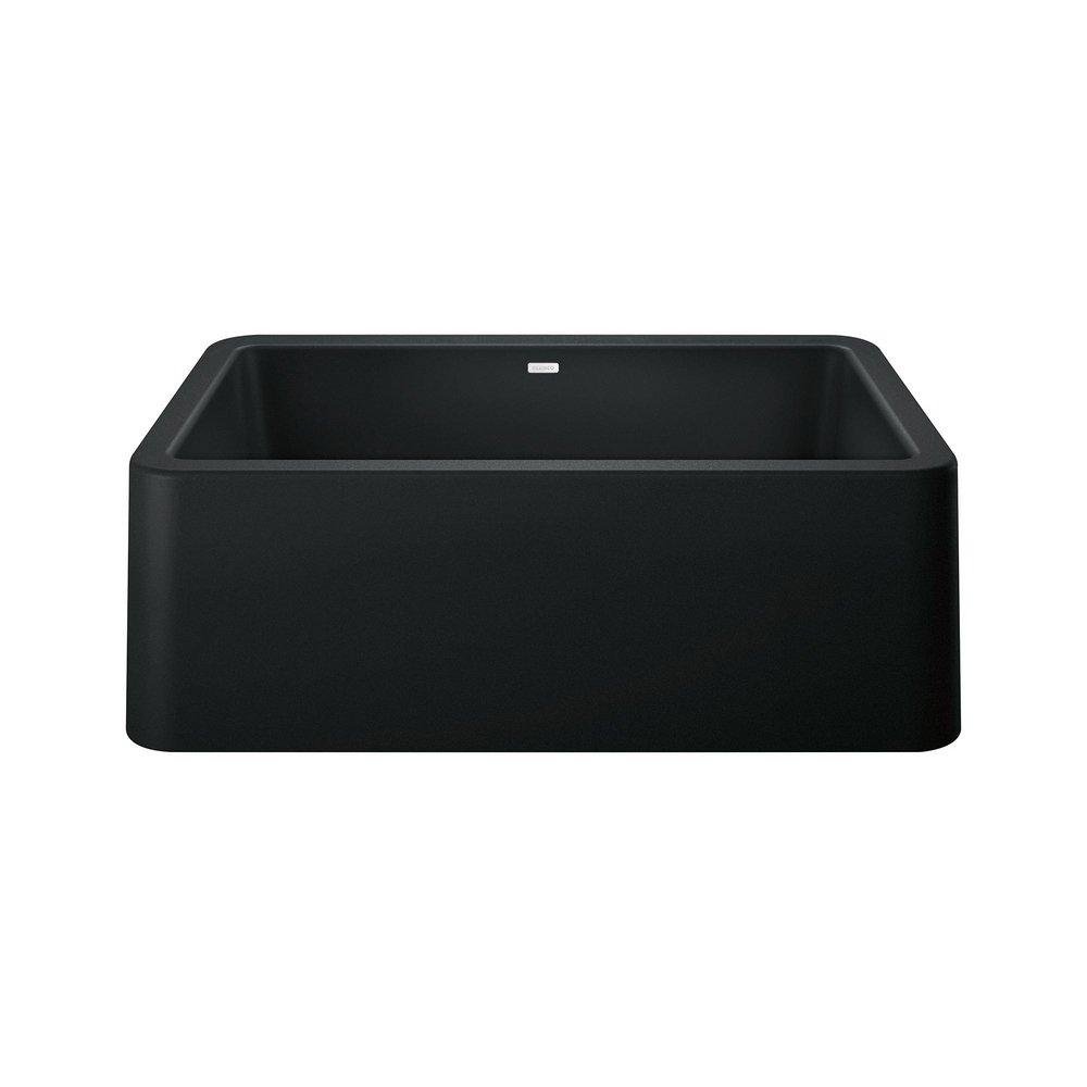 BLANCO Ikon 30 in. Farmhouse Silgranit Single Bowl Kitchen Sink in Coal Black