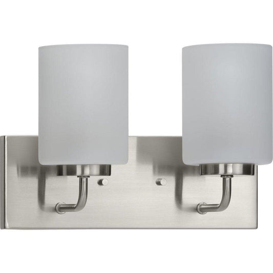 Progress Lighting Merry 100W 2-Light Medium E-26 Vanity Fixture in Brushed Nickel