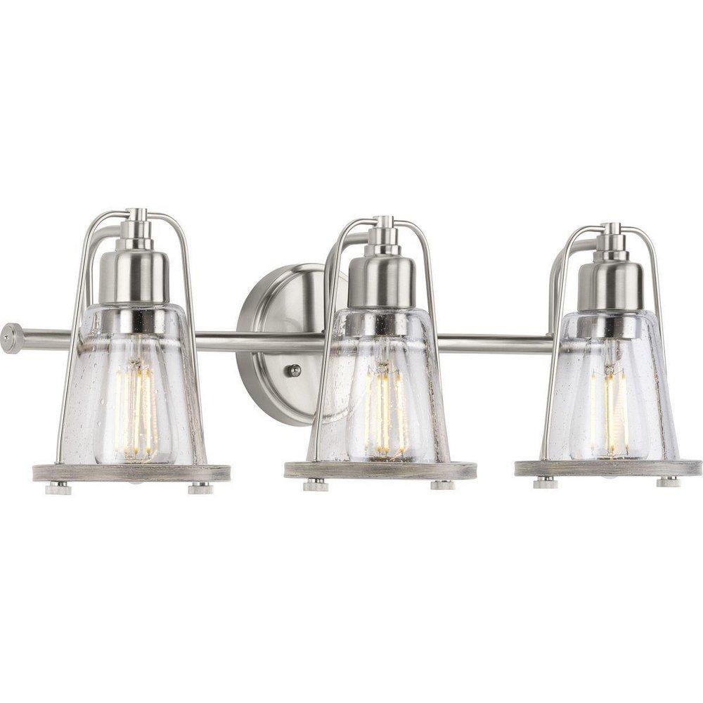 Progress Lighting Conway 100W 3-Light Medium E-26 Vanity Fixture in Brushed Nickel