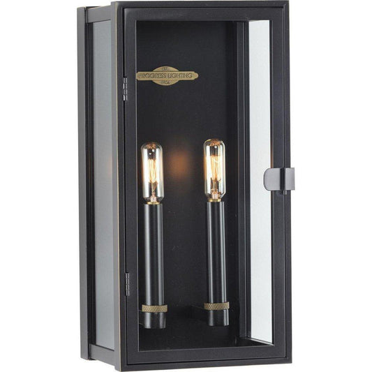 Progress Lighting Stature 60W 2-Light 16 in. Outdoor Wall Sconce in Oil Rubbed Bronze