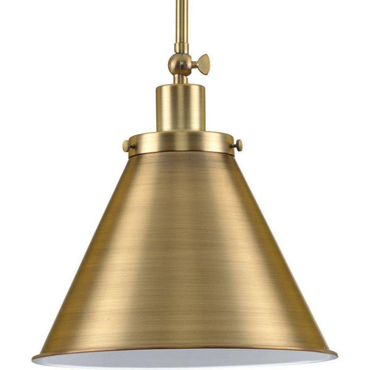 Progress Lighting Hinton 100W 1-Light Medium E-26 Incandescent Pendant Light in Vintage Brass