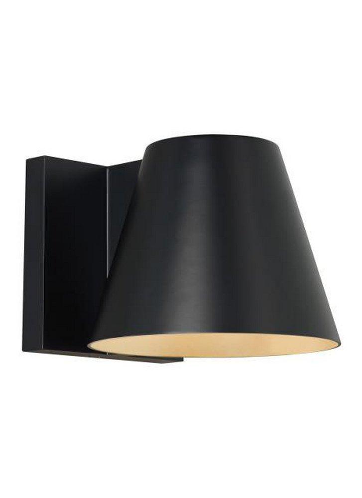 Visual Comfort & Co. Modern Bowman 47W 1-Light 6 in. Outdoor Wall Sconce in Black