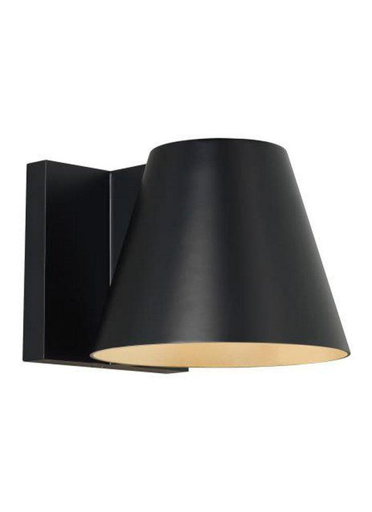 Visual Comfort & Co. Modern Bowman 47W 1-Light 6 in. Outdoor Wall Sconce in Black
