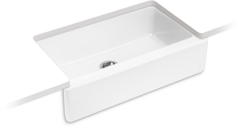 KOHLER Dickinson® 33-1/16 in. Undermount Cast Iron Single Bowl Kitchen Sink in White
