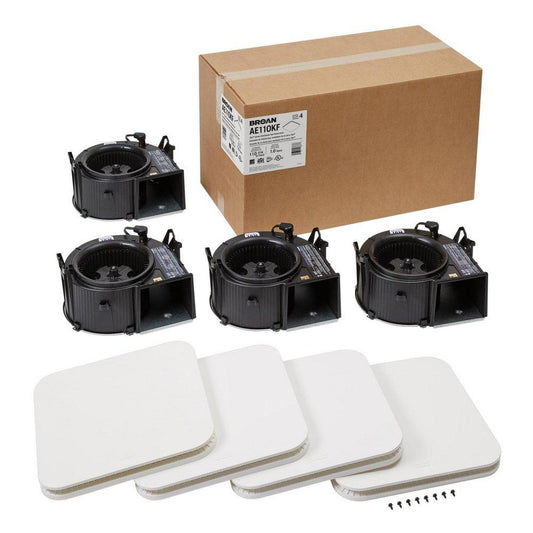 Broan-NuTone Flex Series™ 110 CFM Ceiling/Wall Mount Bathroom Exhaust Fan with CleanCover in White - Fan Only Finish Pack - 1 Sone - Energy Star Rated