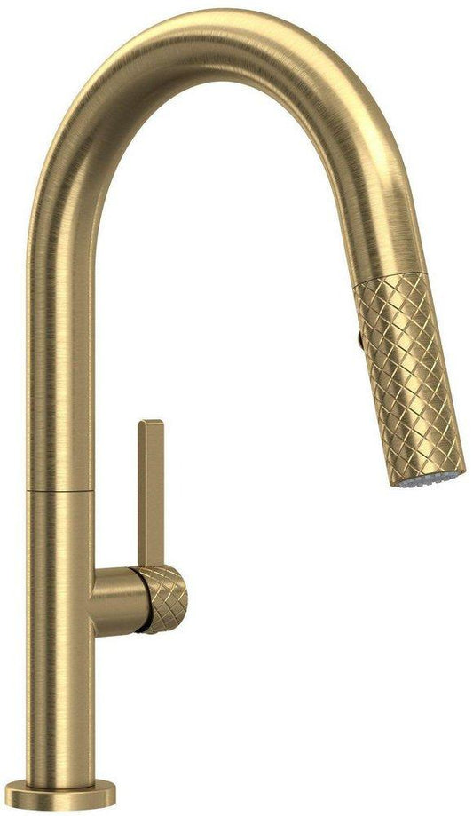 ROHL® Tenerife™ Single Handle Pull Down Bar Faucet in Antique Gold