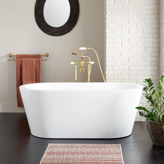 Signature Hardware Leith 61 x 31-3/8 in. Freestanding Bathtub with Center Drain in White