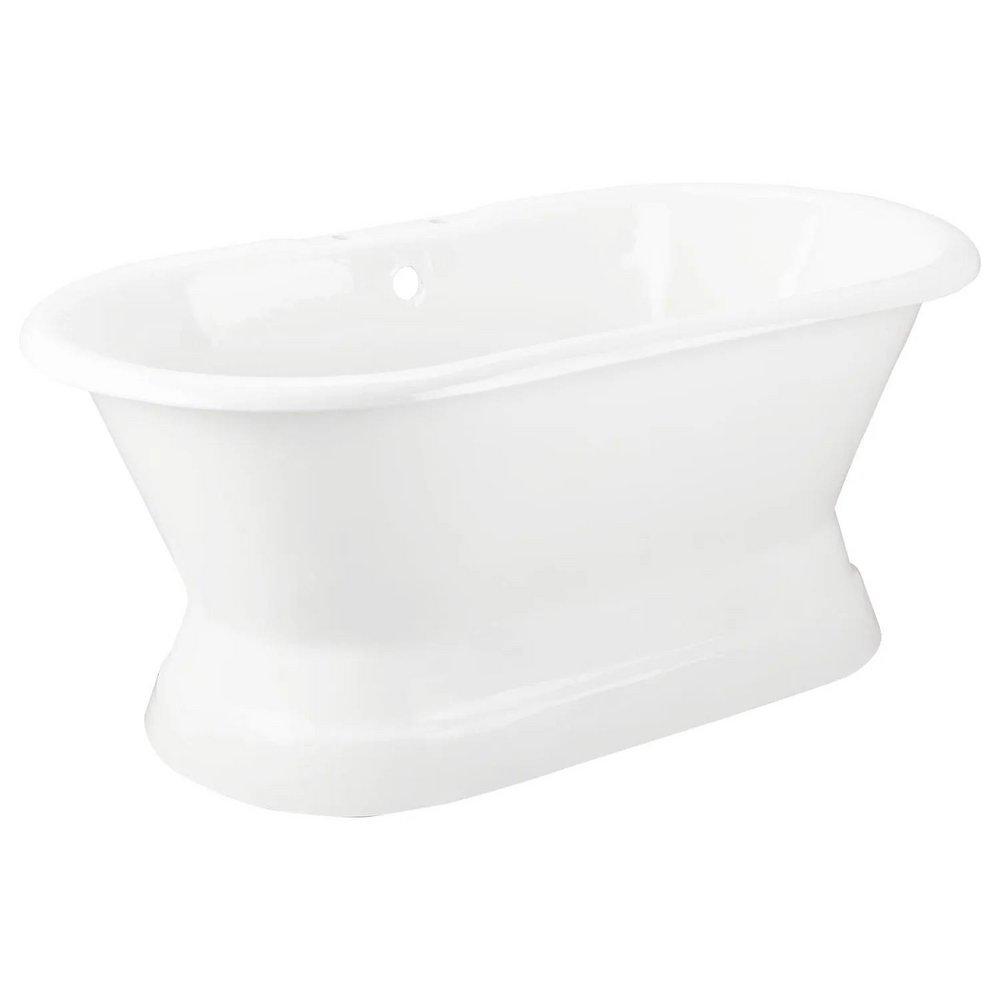 Signature Hardware Henley 60 x 30 in. Freestanding Bathtub with Offset Drain in White