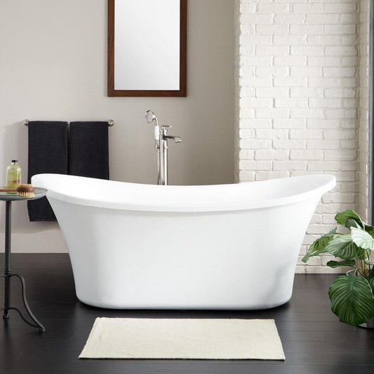 Signature Hardware Kepler 67 x 31-1/4 in. Freestanding Bathtub with Center Drain in White
