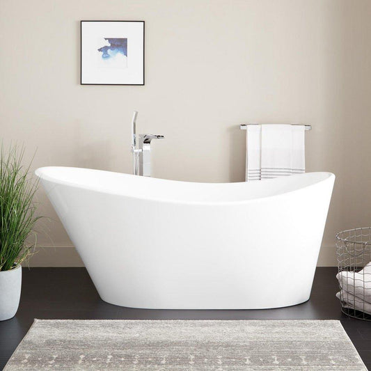 Signature Hardware Saunders 71 x 31-3/4 in. Freestanding Bathtub with End Drain in White
