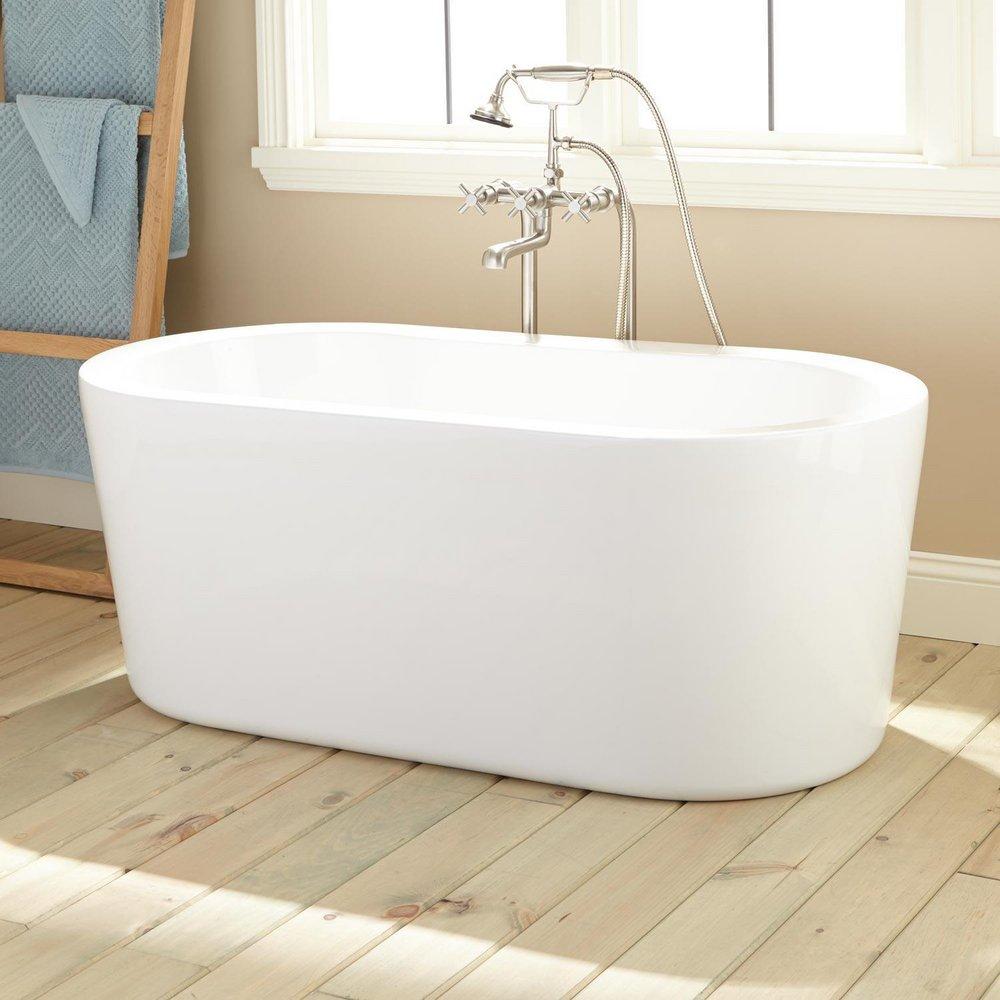 Signature Hardware Boone 51-1/4 x 25-3/4 in. Freestanding Bathtub with Offset Drain in White