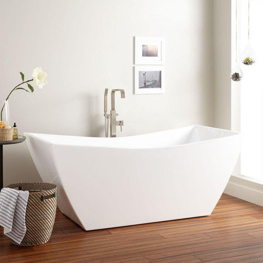 Signature Hardware Renlo 67 x 31-1/2 in. Freestanding Bathtub with Center Drain in White
