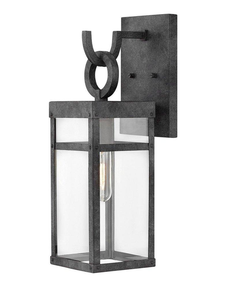 Hinkley Porter 5W 1-Light 18-1/2 in. Outdoor Wall Sconce in Aged Zinc