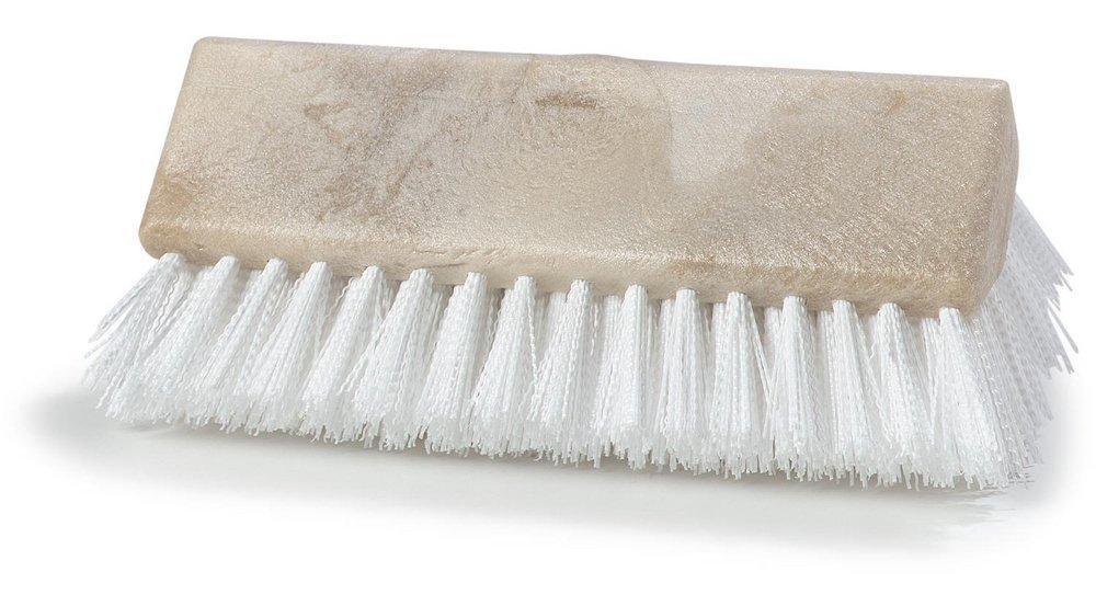 10 x 5 in. Polypropylene Bi-Level Scrub Brush in White