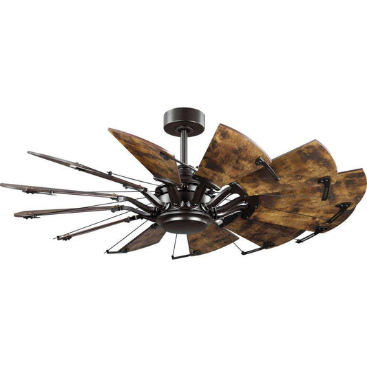 Progress Lighting Springer 52 in. 12-Blade Indoor DC Motor Windmill Ceiling Fan in Architectural Bronze