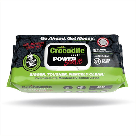 Crocodile Cloth® Power SCRUB® 15 x 10 in. Wipes in White (Pack of 80)