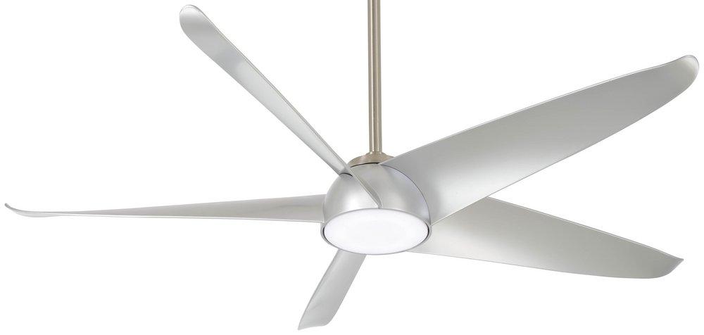 Minka Aire Ellipse 60 in. 5-Blade Indoor/Outdoor Ceiling Fan in Brushed Nickel/Silver