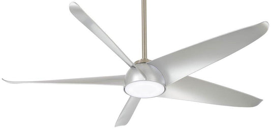 Minka Aire Ellipse 60 in. 5-Blade Indoor/Outdoor Ceiling Fan in Brushed Nickel/Silver