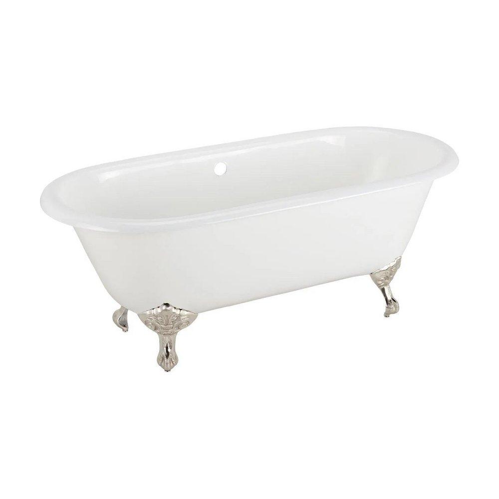 Signature Hardware Sanford 59-13/16 x 30-1/2 in. Freestanding Clawfoot Bathtub with Center Drain in White