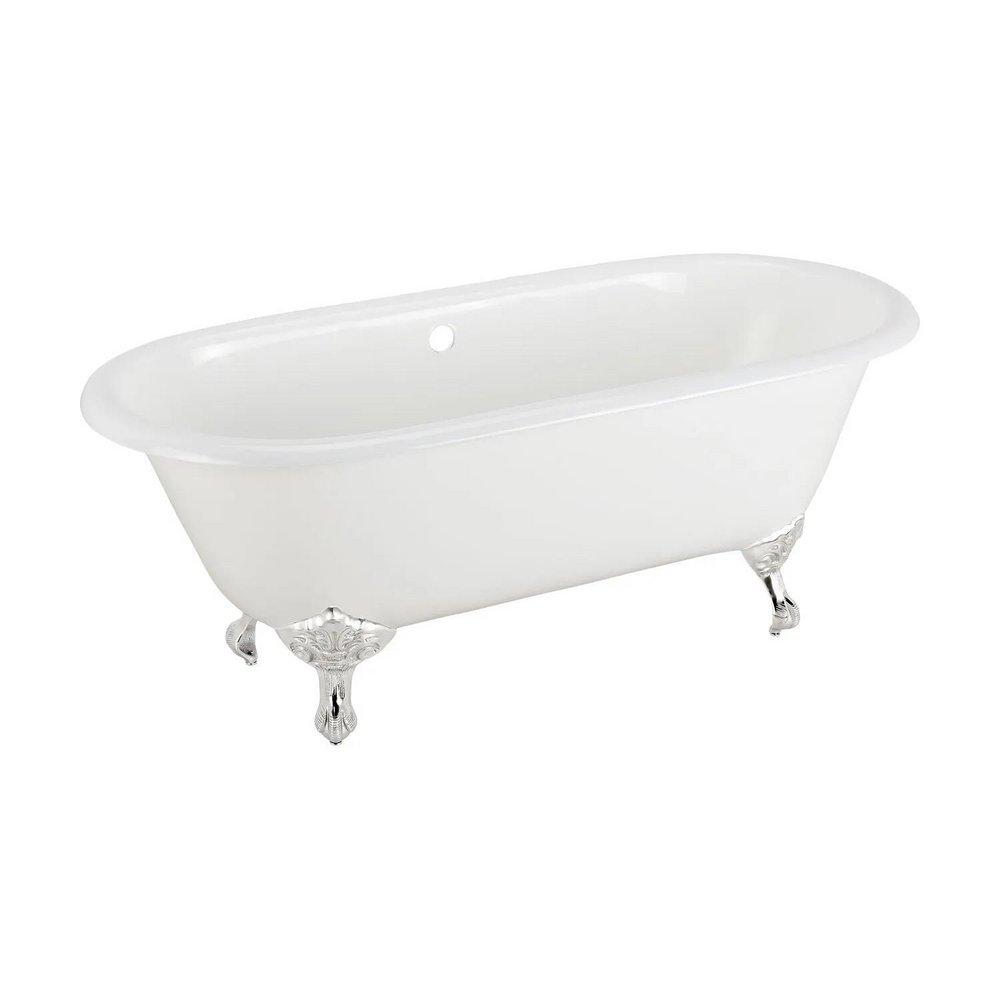 Signature Hardware Sanford 66 x 31-1/8 in. Freestanding Clawfoot Bathtub with Center Drain in White