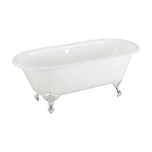 Signature Hardware Sanford 66 x 31-1/8 in. Freestanding Clawfoot Bathtub with Center Drain in White