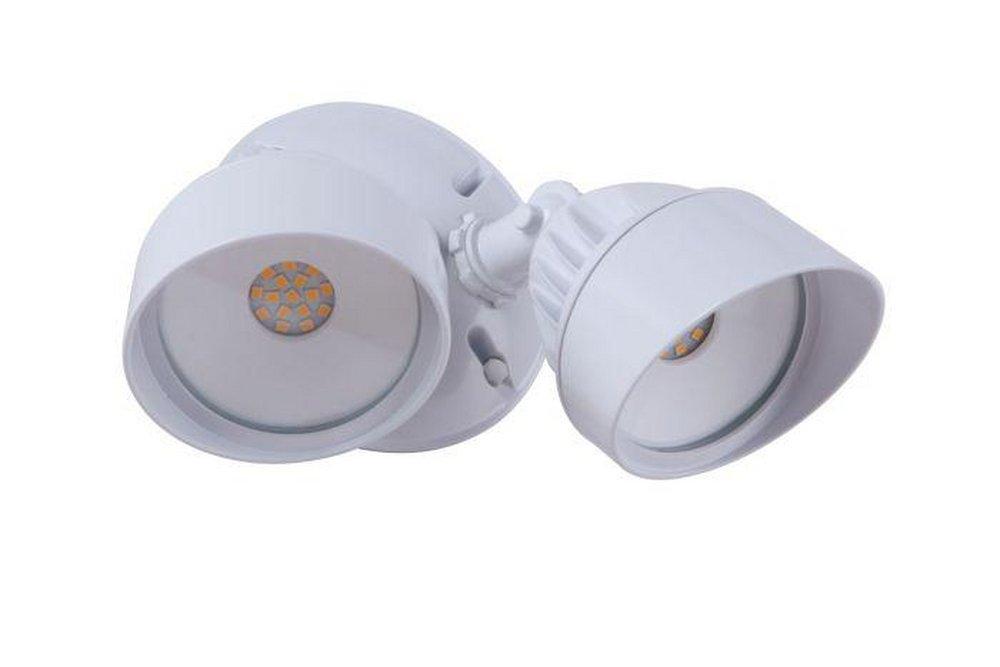 25W 2-Light 3000K Traditional LED Security & Flood Light in White