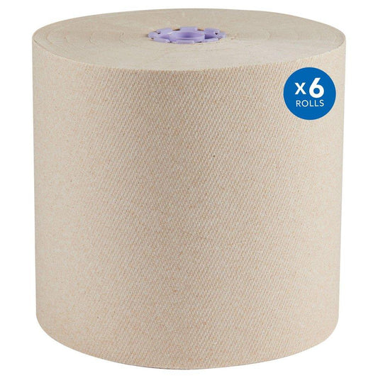 700 ft. Fiber and Paper Roll Towels in Brown (Case of 6)