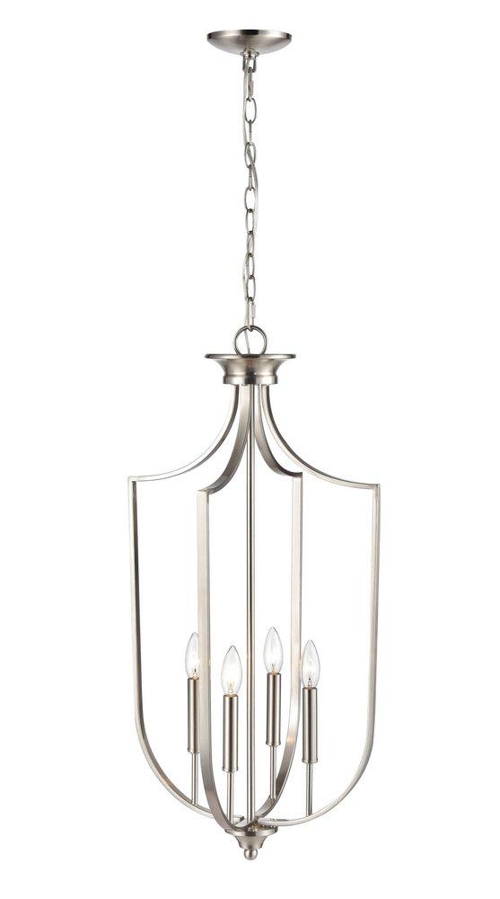 4-Light Pendant Light in Brushed Nickel