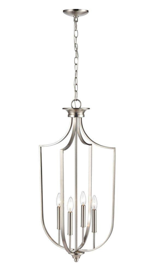 4-Light Pendant Light in Brushed Nickel