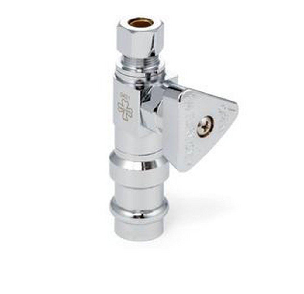 McGuire Manufacturing Convertible™ II 3/8 in. Press Quarter Turn Straight Supply Stop Valve in Chrome Plated