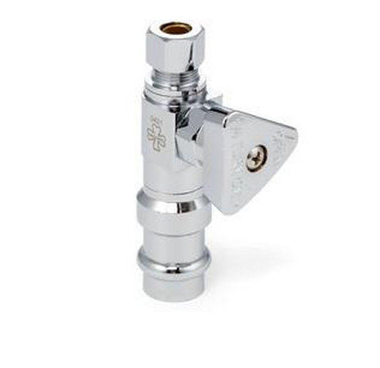 McGuire Manufacturing Convertible™ II 3/8 in. Press Quarter Turn Straight Supply Stop Valve in Chrome Plated