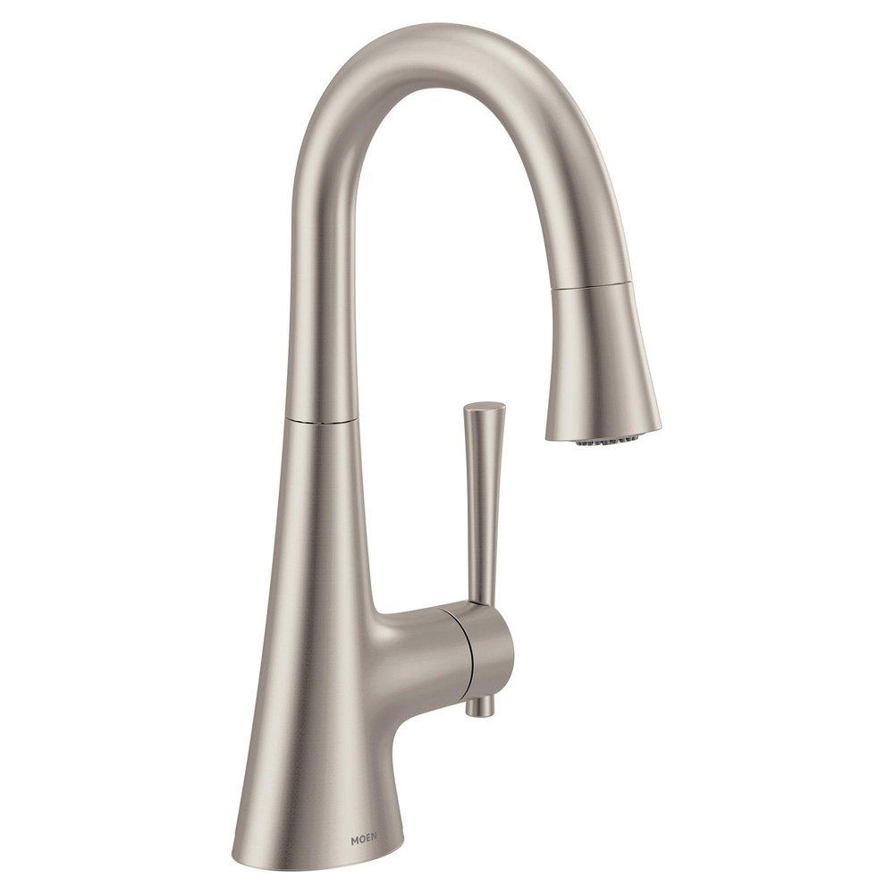 Moen Kurv™ Single Handle Pull Down Bar Faucet in Spot Resist™ Stainless