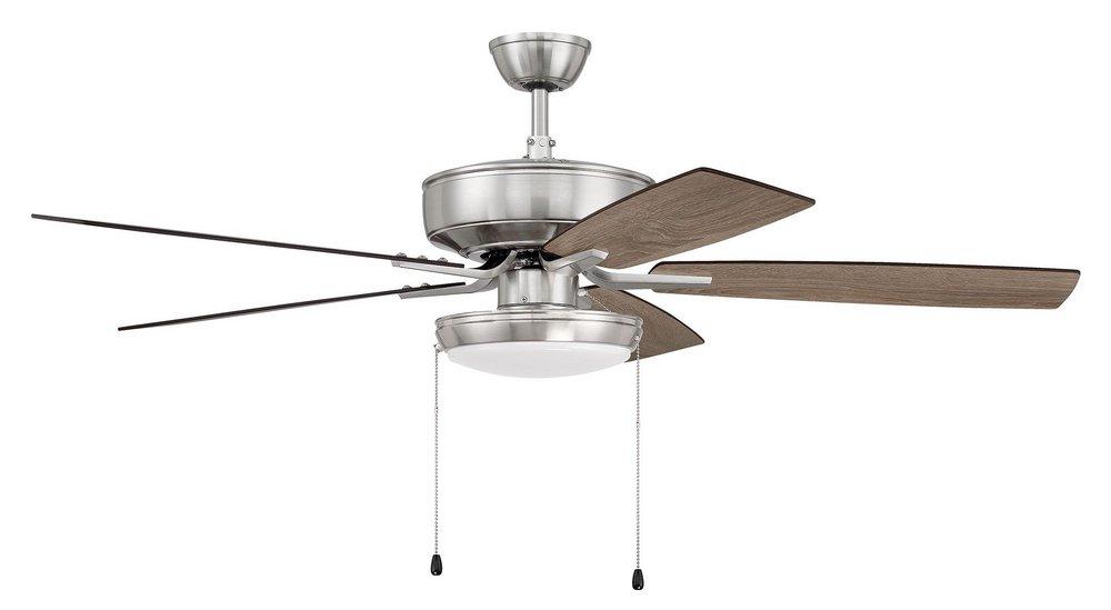Craftmade Pro Plus 119 52 in. Ceiling Fan with Blades and Light Kit in Polished Nickel