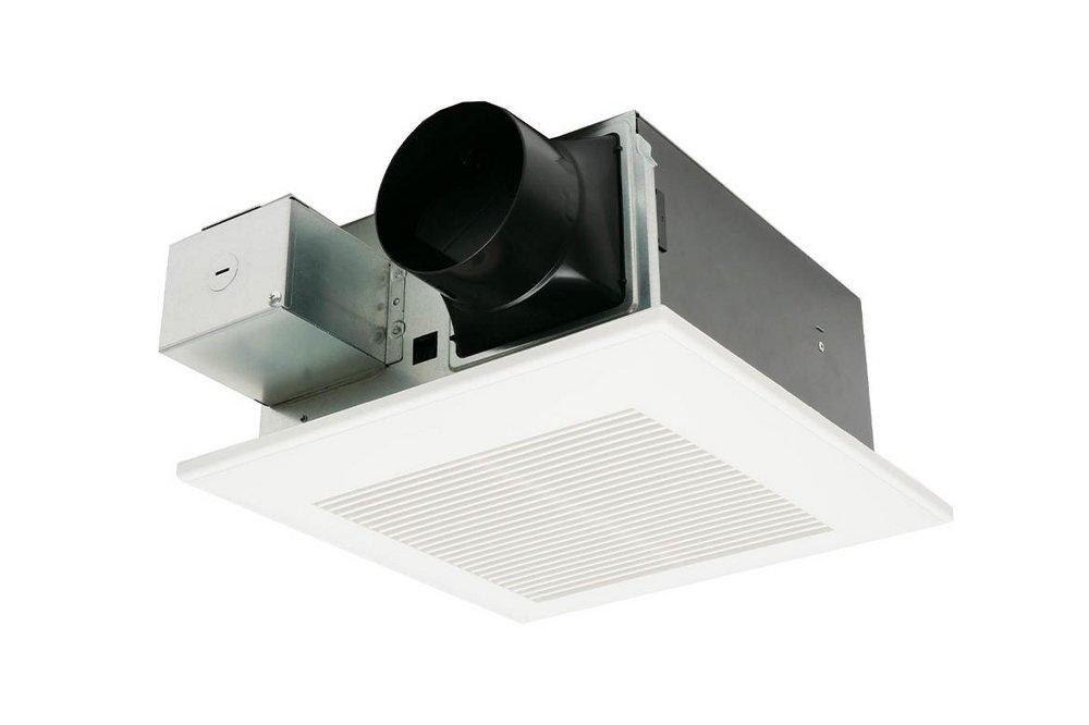 Panasonic WhisperFit® 50-80-110 CFM Ceiling Mount Ventilation Fan with Smartflow™ ECM Motor & Condensation Sensor in White - Fan Only - 0.3-2 Sones - Energy Star Rated