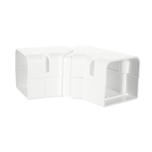 4 in. White Line Set Cover Adjustable Flat Elbow