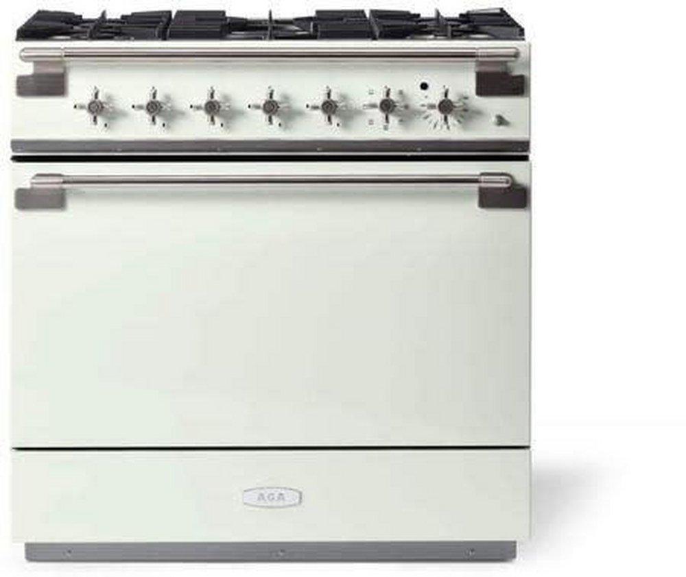 Aga Marvel Elise 35-1/2 in. 5-Burner Electric and Gas Freestanding Range in White