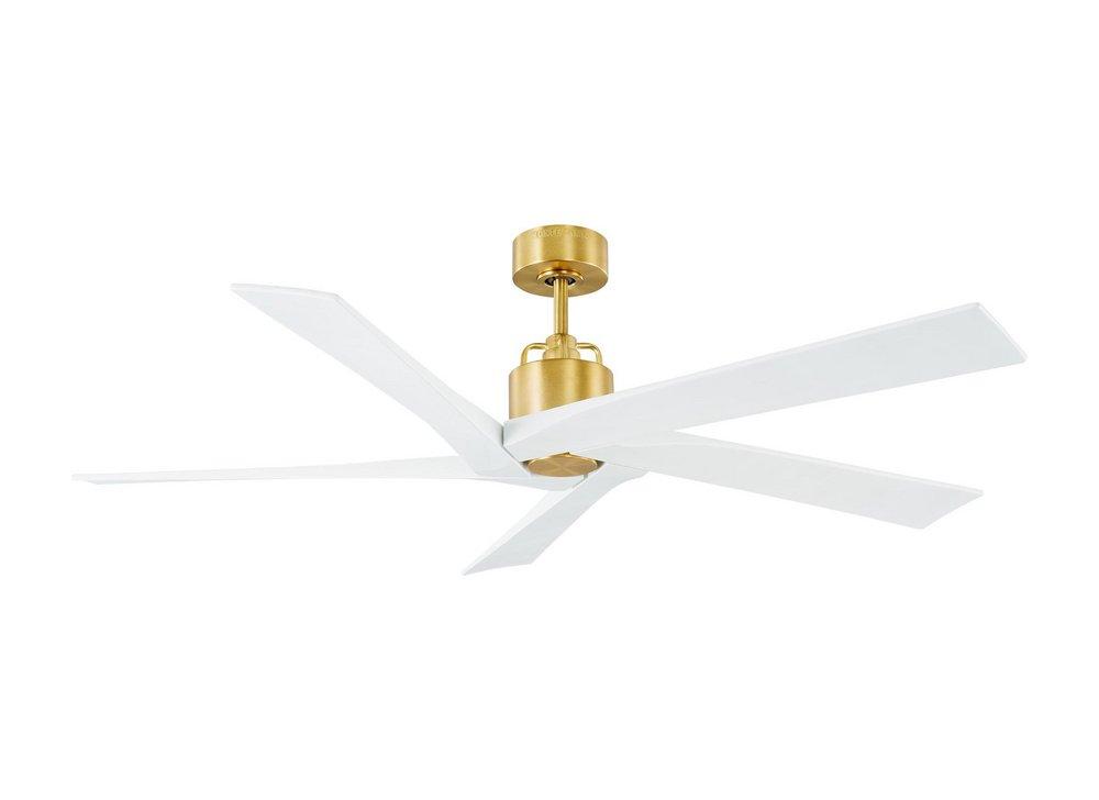 Visual Comfort & Co. Fan Aspen 56 56 in. 5-Blade Indoor Ceiling Fan in Burnished Brass