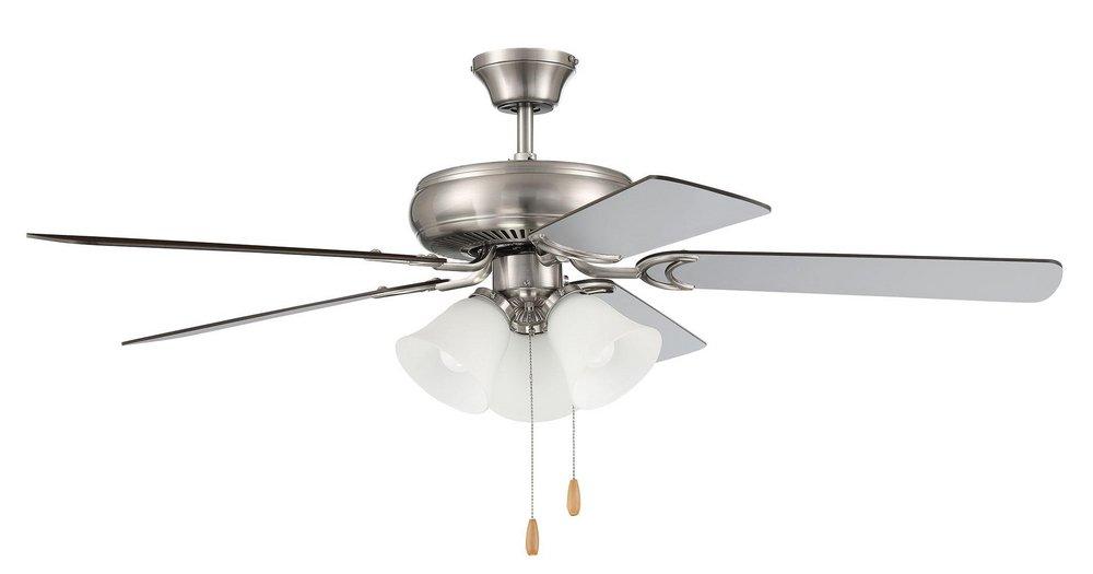 Craftmade Decorator's Choice 52 in. 5-Blade Indoor Ceiling Fan in Brushed Nickel and Walnut
