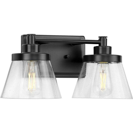 Progress Lighting Hinton 60W 2-Light Medium E-26 Vanity Fixture in Matte Black