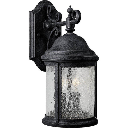 Progress Lighting Ashmore 2-Light 60W Candelabra 15 in. Outdoor Wall Sconce Lantern in Textured Black
