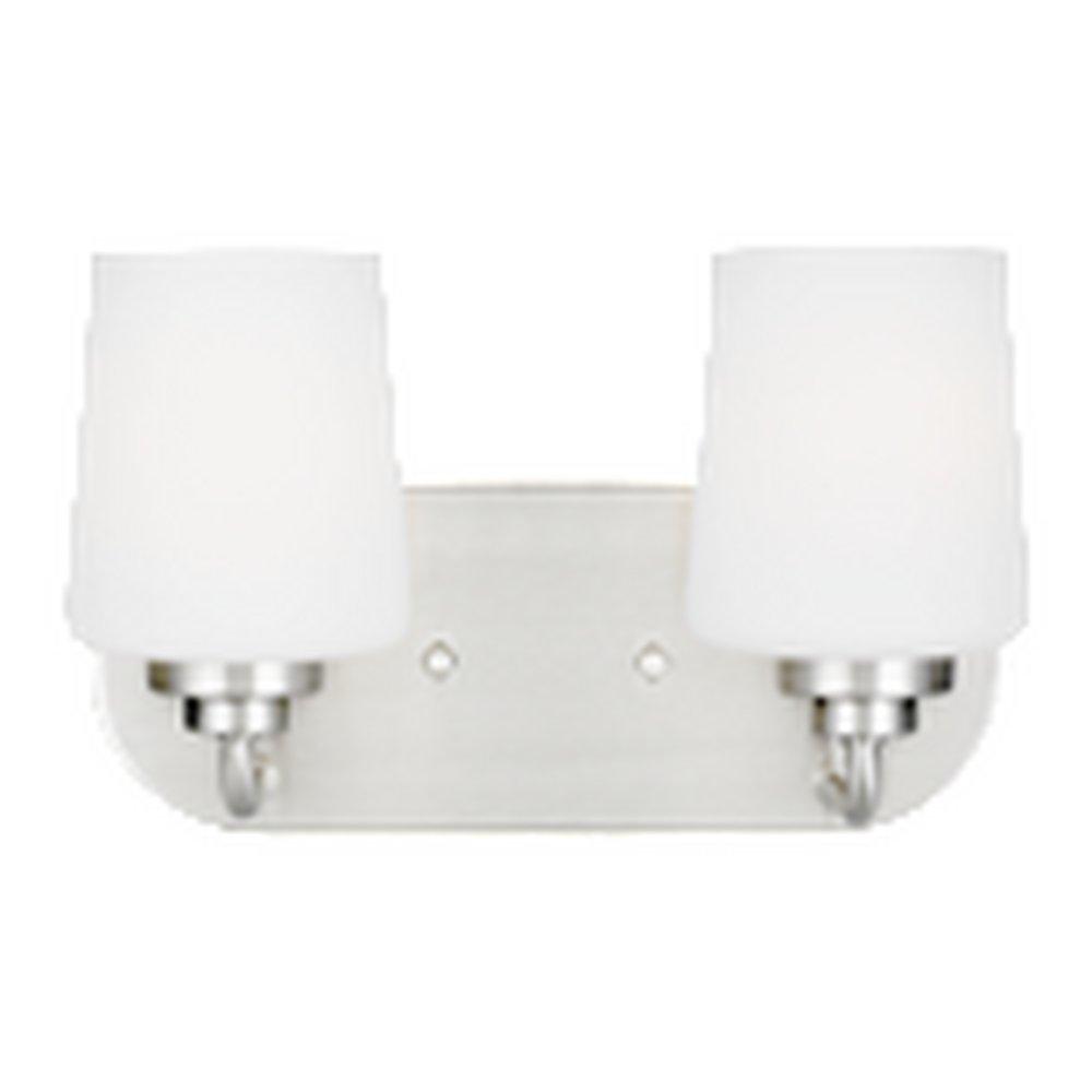 Visual Comfort & Co. Generation Lighting Windom 75W 2-Light Medium Vanity Fixture in Brushed Nickel