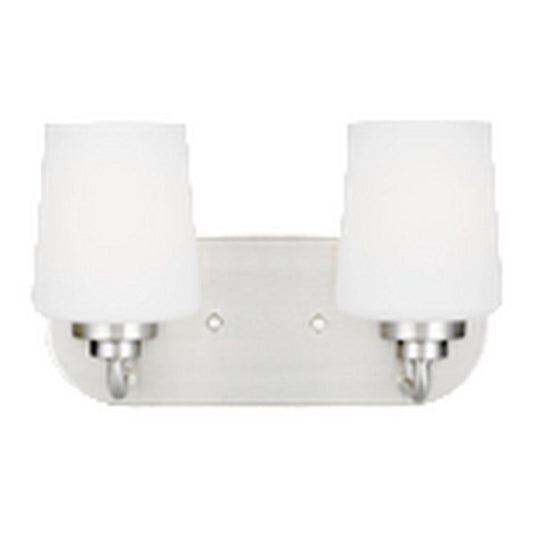 Visual Comfort & Co. Generation Lighting Windom 75W 2-Light Medium Vanity Fixture in Brushed Nickel