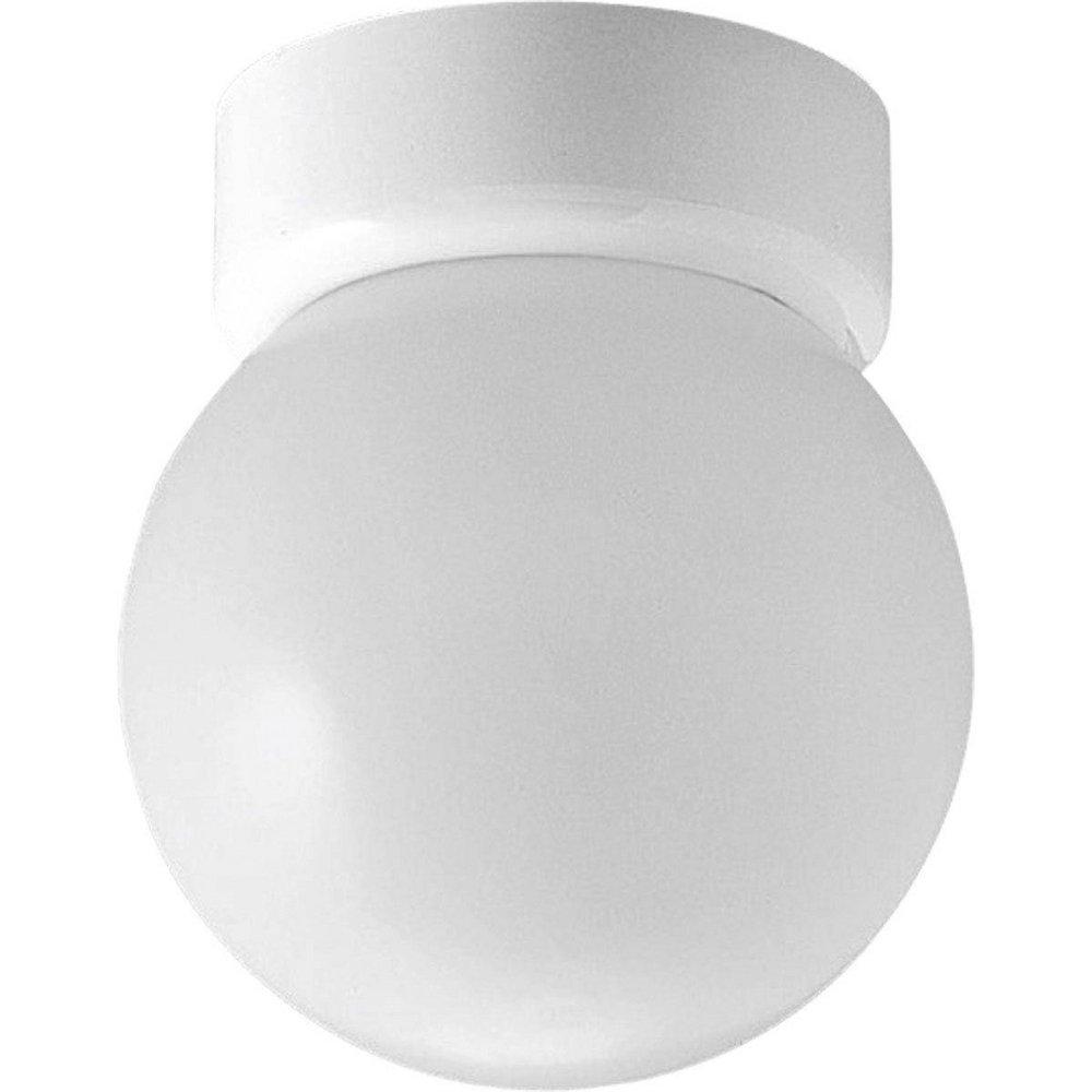 Progress Lighting Glass Globes 7 x 15 in. Close-to-Ceiling Light Fixture in White