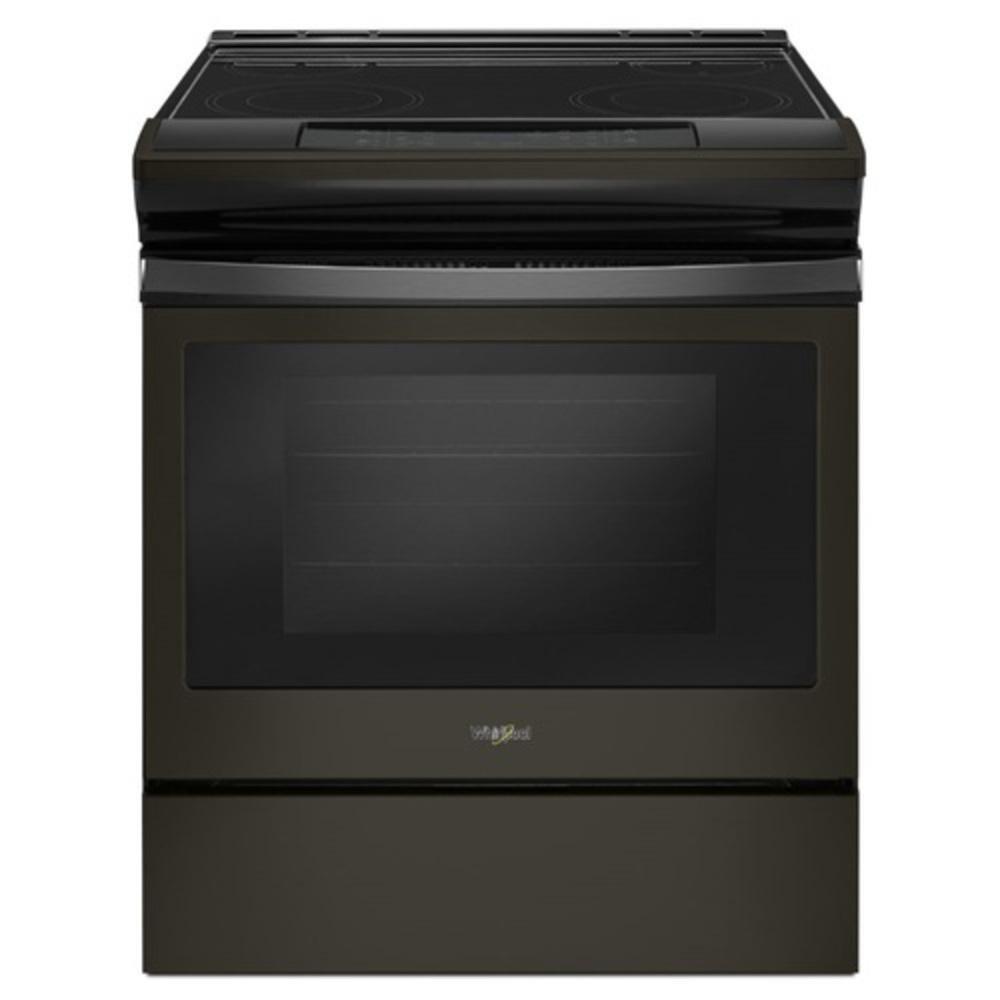 29-7/8 in. 4.8 cu. ft. Radiant Electric Slide-In Range in Black Stainless