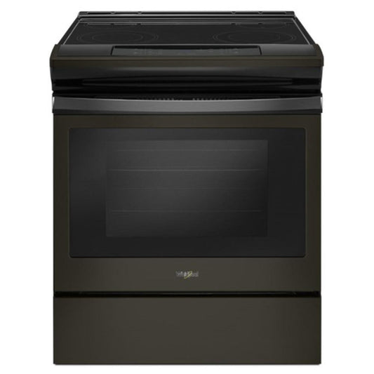 29-7/8 in. 4.8 cu. ft. Radiant Electric Slide-In Range in Black Stainless