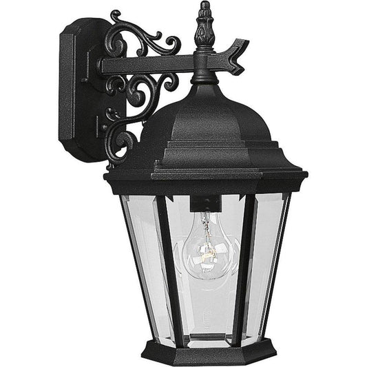 Progress Lighting Welbourne 9-3/8 in. 100W Medium Wall Lantern in Black