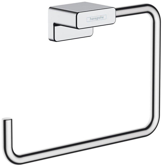 Hansgrohe AddStoris Rectangular Open Towel Ring in Chrome