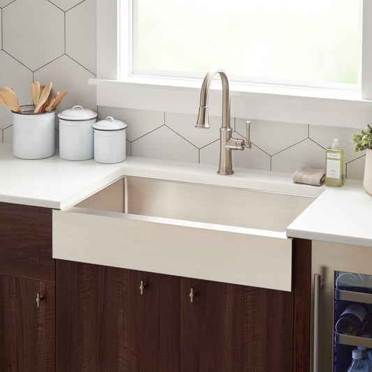 Signature Hardware Hazelton 33 in. Farmhouse Stainless Steel Single Bowl Kitchen Sink