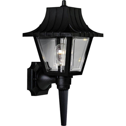 Progress Lighting Mansard 17 x 8 in. 60W 1-Light Outdoor Wall Lantern in Black